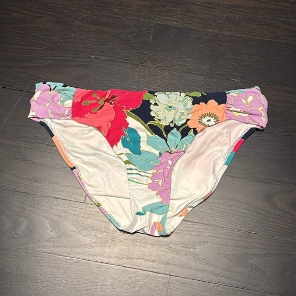 Trina Turk Gold and Floral Two Piece Swim Suit - Picture 4 of 6